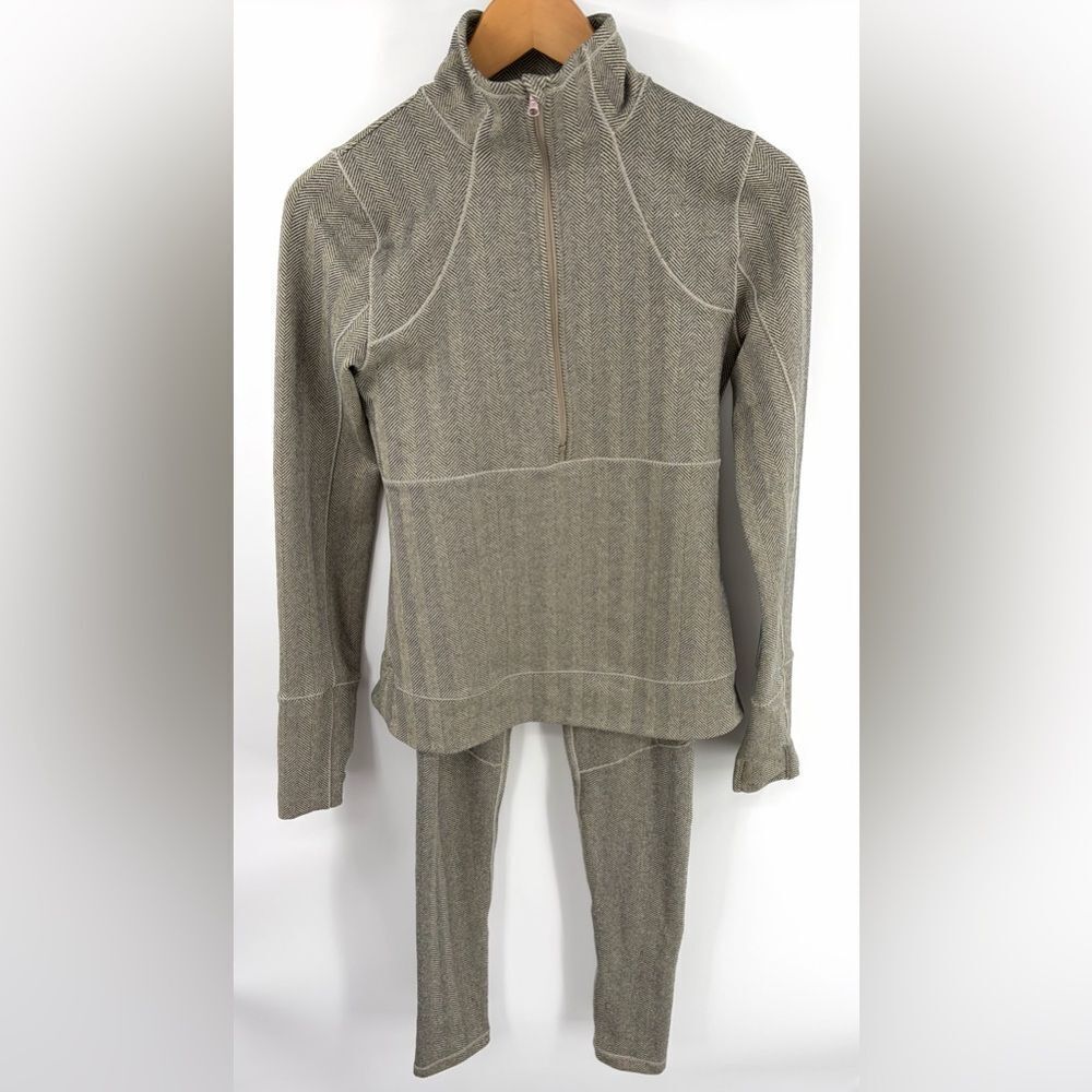 Calia women’s essential herringbone quarter zip jacket legging set size S
